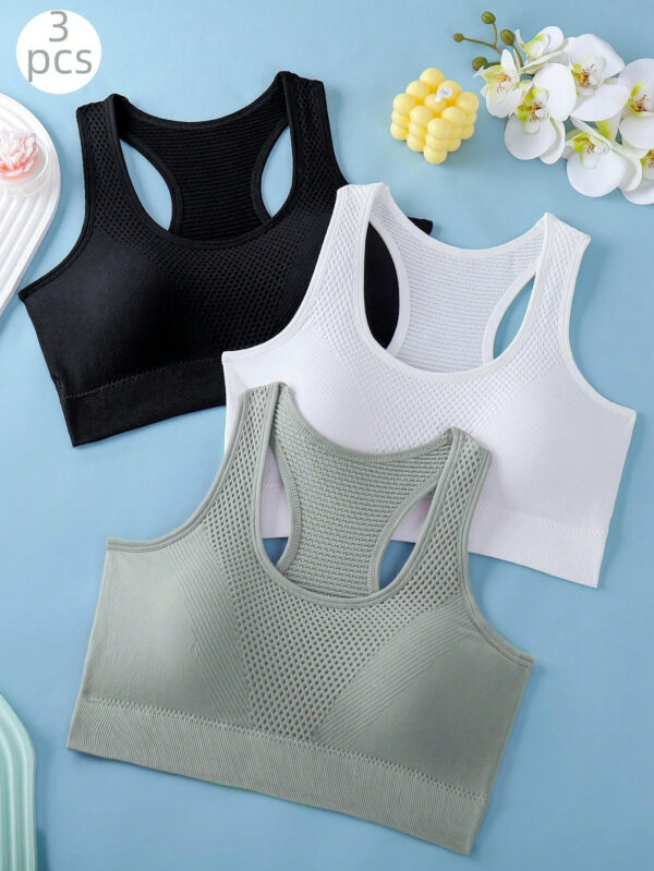 3 pièces/Set Soutiens-gorge de sport pour femmes pour le yoga, le fitness, la course, dos fin, peut être porté seul ou enroulé autour de la poitrine, lingerie