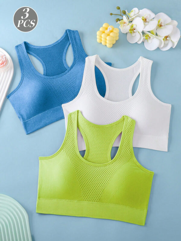3 pièces/Set Soutiens-gorge de sport pour femmes pour le yoga, le fitness, la course, dos fin, peut être porté seul ou enroulé autour de la poitrine, lingerie – Image 5