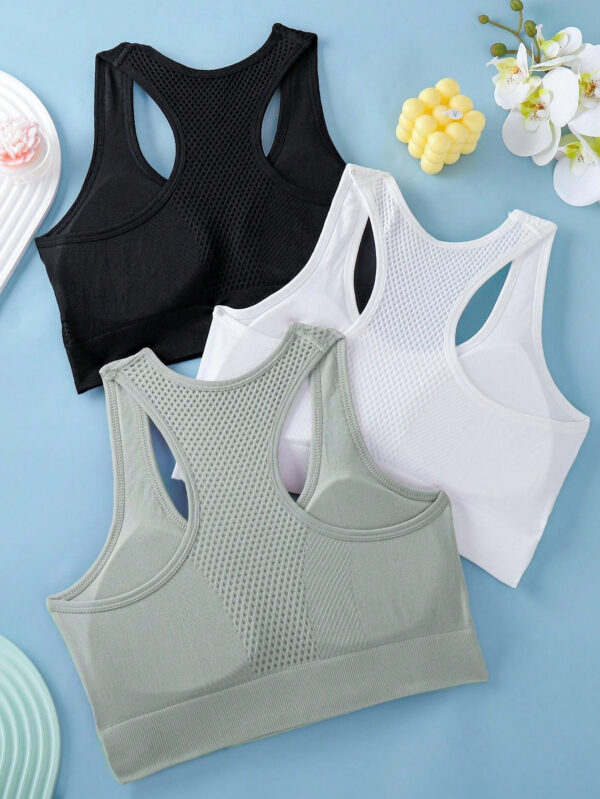3 pièces/Set Soutiens-gorge de sport pour femmes pour le yoga, le fitness, la course, dos fin, peut être porté seul ou enroulé autour de la poitrine, lingerie – Image 7