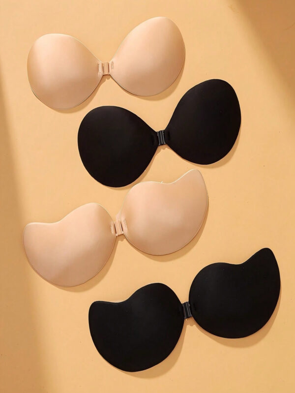 Brassière adhésive de ton de peau noir pour femme, soutien-gorge push-up réutilisable, soutien-gorge sans dos invisible pour toutes les saisons – Image 4