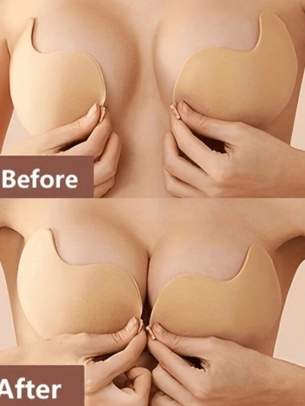 Brassière adhésive de ton de peau noir pour femme, soutien-gorge push-up réutilisable, soutien-gorge sans dos invisible pour toutes les saisons – Image 22