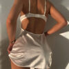 Robe de lingerie dos nu sexy avec détail de nœud en satin et broderie florale – Image 5