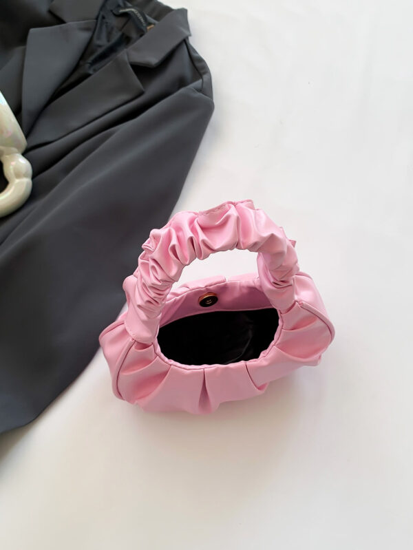 Mini sac à main froissé pour femme de couleur unie en forme de nuage et de croissant – Image 27