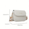 Sac à bandoulière pour femme à texture à la fois à la mode et polyvalent, sac à bandoulière mini de couleur unie, tendance avec large bandoulière, sac à main carré en PU pour femme – Image 11
