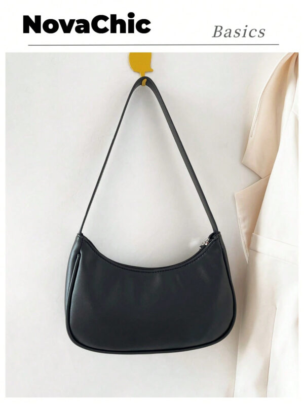 1 pièce Sac à bandoulière féminin à fermeture à glissière avec détail métallique vintage, à la mode pour un usage quotidien, funky et punk pour être porté dans la rue – Image 3