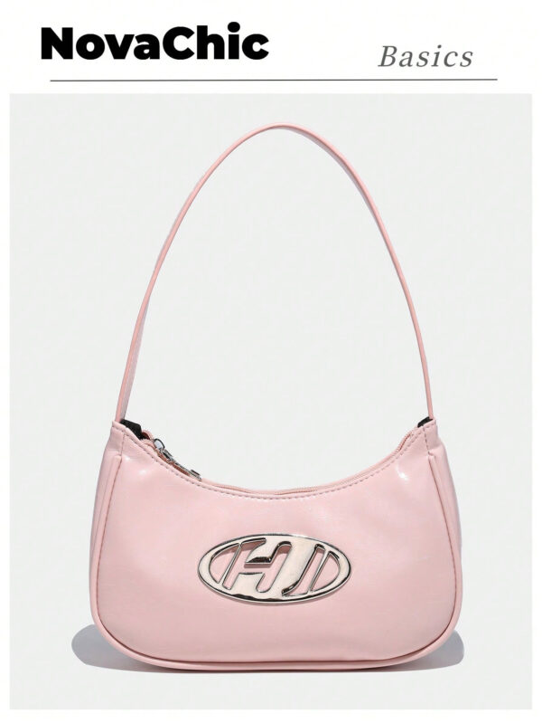 1 pièce Sac à bandoulière féminin à fermeture à glissière avec détail métallique vintage, à la mode pour un usage quotidien, funky et punk pour être porté dans la rue – Image 4