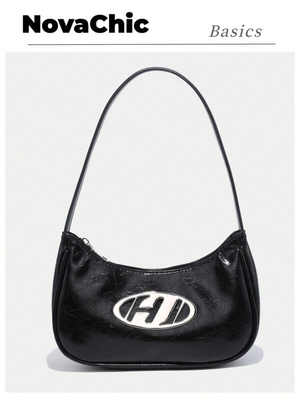 1 pièce Sac à bandoulière féminin à fermeture à glissière avec détail métallique vintage, à la mode pour un usage quotidien, funky et punk pour être porté dans la rue – Image 6