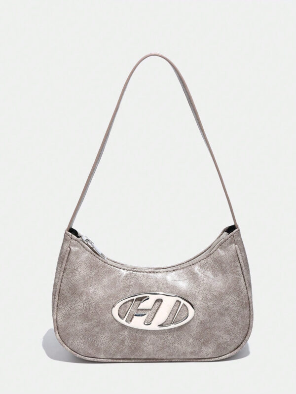 1 pièce Sac à bandoulière féminin à fermeture à glissière avec détail métallique vintage, à la mode pour un usage quotidien, funky et punk pour être porté dans la rue – Image 9