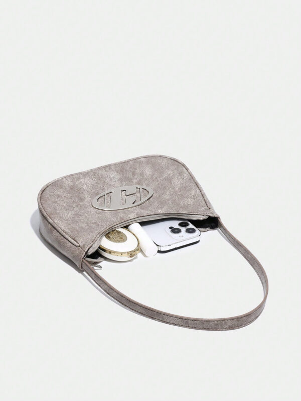 1 pièce Sac à bandoulière féminin à fermeture à glissière avec détail métallique vintage, à la mode pour un usage quotidien, funky et punk pour être porté dans la rue – Image 11