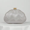 Sac de soirée en forme de boîte en PU avec motif coquillage, sac de banquet, sac pour robe de soirée, pochette de bal avec chaîne – Image 3