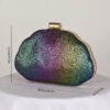 Sac de soirée en forme de boîte en PU avec motif coquillage, sac de banquet, sac pour robe de soirée, pochette de bal avec chaîne – Image 12