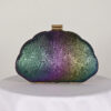 Sac de soirée en forme de boîte en PU avec motif coquillage, sac de banquet, sac pour robe de soirée, pochette de bal avec chaîne – Image 15