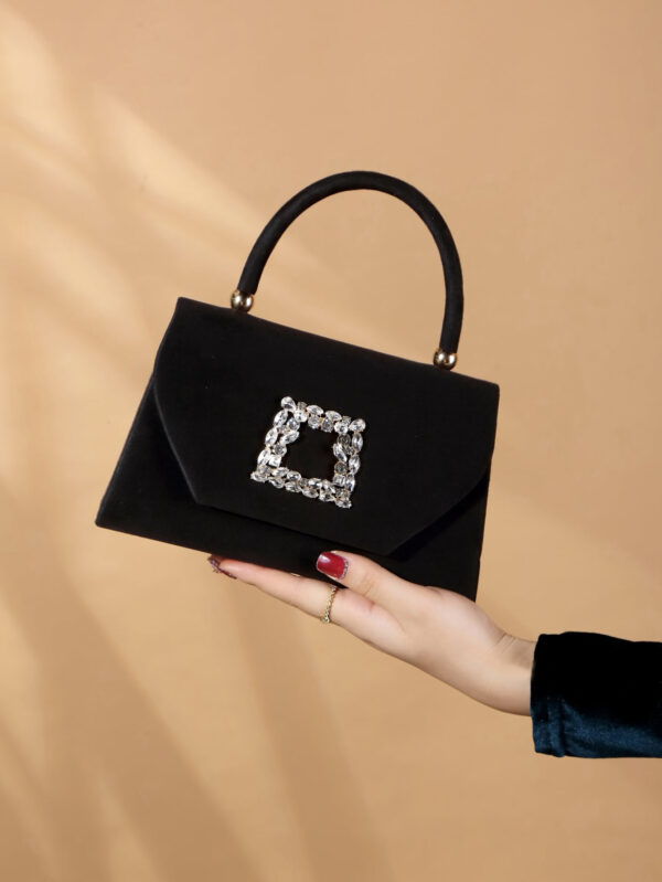 Sac seau décoré de strass, style décontracté d'affaires, conception à cordon coulissant, sac transparent tendance avec perles, sac de soirée glamour, élégant, exquis, luxe discret avec strass, parfait pour la fête, le dîner/banquet, le réveillon de Noël, femme, mariée