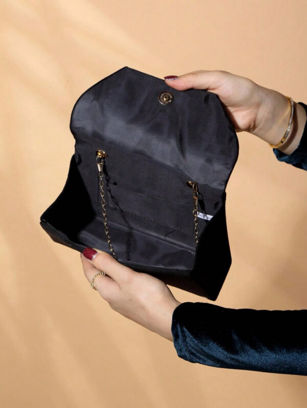 Sac seau décoré de strass, style décontracté d'affaires, conception à cordon coulissant, sac transparent tendance avec perles, sac de soirée glamour, élégant, exquis, luxe discret avec strass, parfait pour la fête, le dîner/banquet, le réveillon de Noël, femme, mariée – Image 20