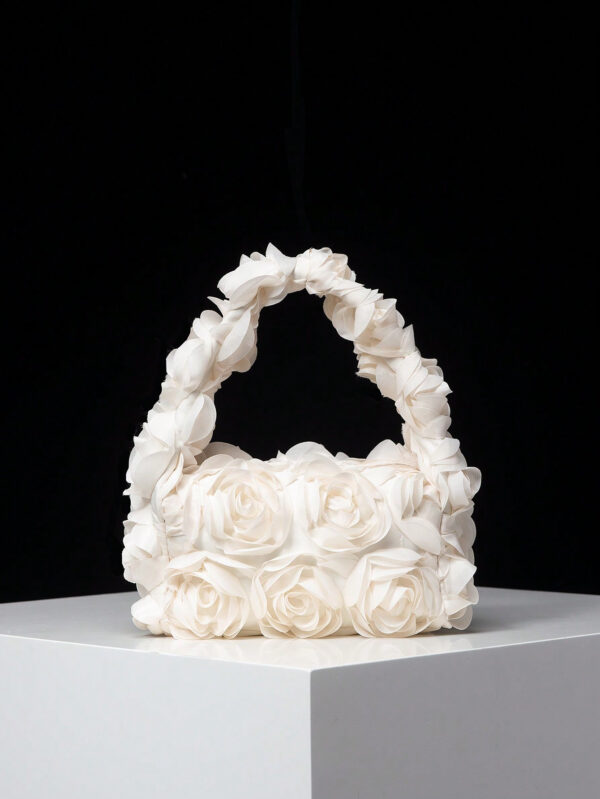 Sac de soirée élégant à motif rose, sac à main pour mariage et fête, porte-monnaie doux et délicat pour dame, cadeau de la Saint-Valentin pour les femmes (motif aléatoire) – Image 6