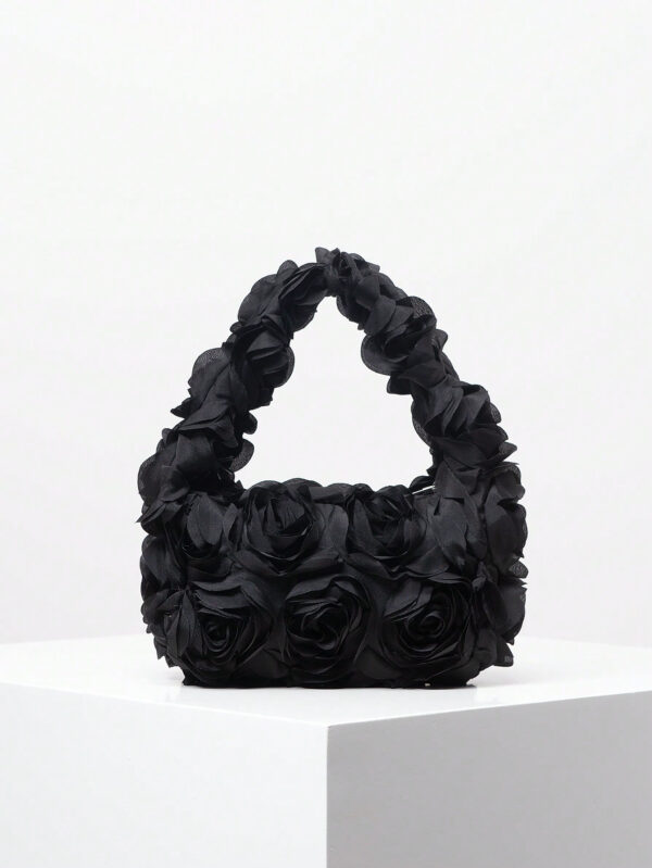 Sac de soirée élégant à motif rose, sac à main pour mariage et fête, porte-monnaie doux et délicat pour dame, cadeau de la Saint-Valentin pour les femmes (motif aléatoire) – Image 7