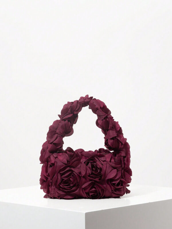 Sac de soirée élégant à motif rose, sac à main pour mariage et fête, porte-monnaie doux et délicat pour dame, cadeau de la Saint-Valentin pour les femmes (motif aléatoire) – Image 15