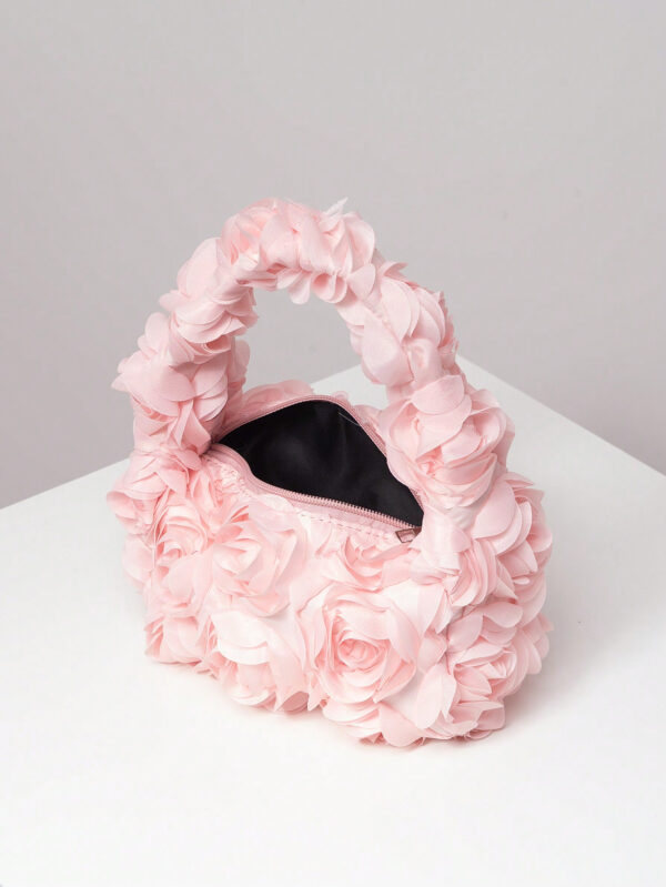Sac de soirée élégant à motif rose, sac à main pour mariage et fête, porte-monnaie doux et délicat pour dame, cadeau de la Saint-Valentin pour les femmes (motif aléatoire) – Image 25