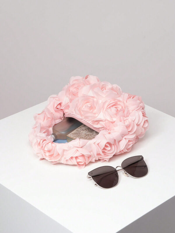 Sac de soirée élégant à motif rose, sac à main pour mariage et fête, porte-monnaie doux et délicat pour dame, cadeau de la Saint-Valentin pour les femmes (motif aléatoire) – Image 26