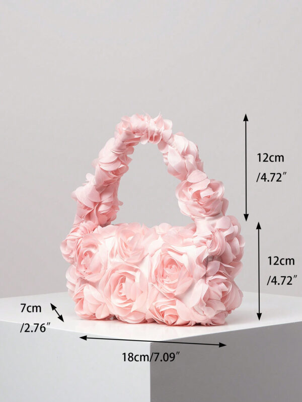 Sac de soirée élégant à motif rose, sac à main pour mariage et fête, porte-monnaie doux et délicat pour dame, cadeau de la Saint-Valentin pour les femmes (motif aléatoire) – Image 27