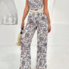 SHEIN Ensemble de 2 pièces avec Top tube Pesley avec garniture à franges et casseroles – Image 4
