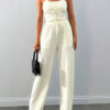 Haut Cami en tissu texturé et Pantalon large taille haute avec poche latérale pour une tenue d'été en deux pièces – Image 5