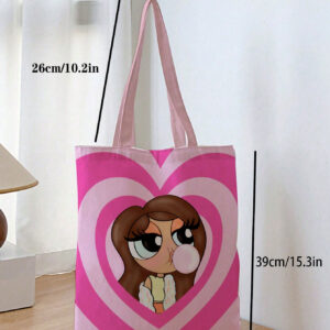 Tay Mills Sac en canevas de fille artiste de type "girlcore", sac de course, vacances de la Saint-Valentin