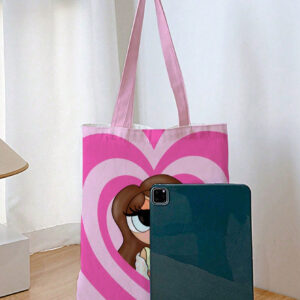 Tay Mills Sac en canevas de fille artiste de type "girlcore", sac de course, vacances de la Saint-Valentin