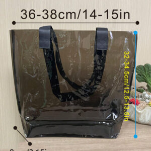 1 pièce Sac de plage sac imperméable grande capacité, sac transparent imperméable design simple, sac fourre-tout en matériau PVC, adapté pour les achats, les voyages, les vacances, jouer sur la plage et les sports de plage, la salle de sport, le yoga, la natation