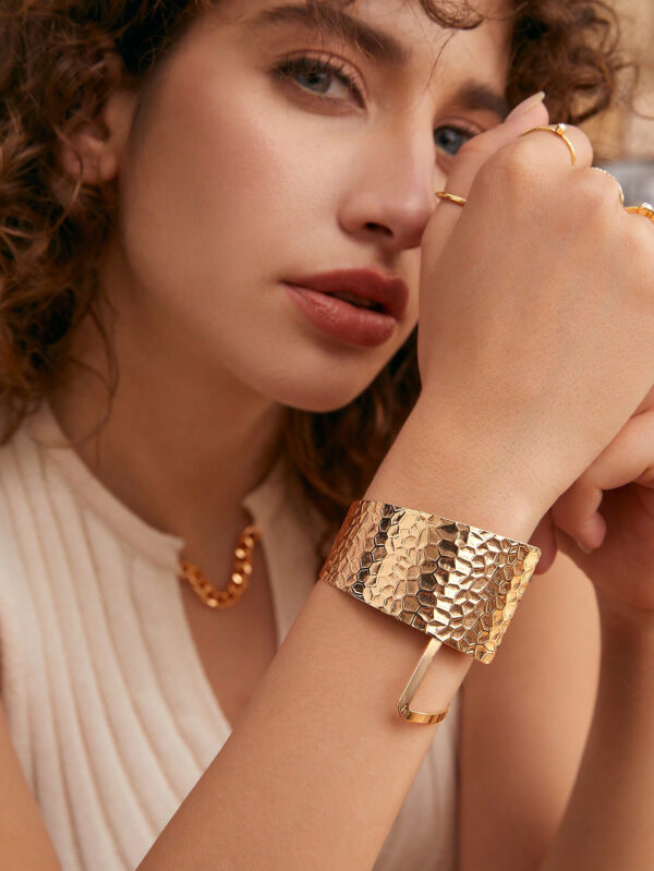 1 pièce Bracelet à la mode à détail géométrique pour femme pour décoration quotidienne – Image 8