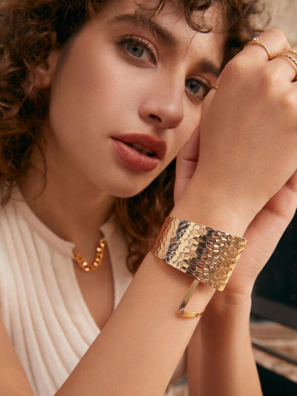 1 pièce Bracelet à la mode à détail géométrique pour femme pour décoration quotidienne – Image 16
