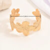 1 pièce Bracelet ouvert rétro simple avec pétale de fleur doré exagéré, convient pour un port quotidien pour femmes – Image 12