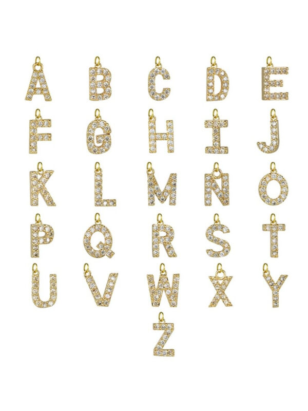 1 pièce Branché Paver Cubique A-Z Lettre Initiale Cœur Corde Réglable Bracelet Femme – Image 10