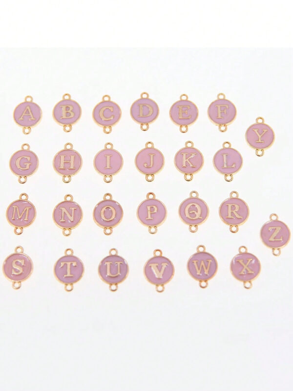 1 pièce Bracelet à lettres A-Z 26 initial noir classique à glissière, bijou à la mode de style simple et décontracté pour femmes – Image 8