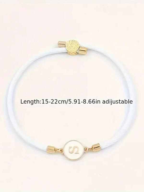1 pièce Bracelet à lettres A-Z 26 initial noir classique à glissière, bijou à la mode de style simple et décontracté pour femmes – Image 12