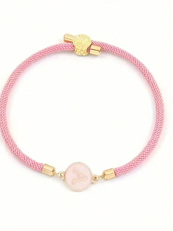 1 pièce Bracelet à lettres A-Z 26 initial noir classique à glissière, bijou à la mode de style simple et décontracté pour femmes – Image 17