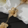 1 pièce Bracelet de dame stylisé avec un design exagéré de fleur en or, cadeau de mariage pour la Saint-Valentin – Image 5