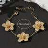 1 pièce Bracelet de dame stylisé avec un design exagéré de fleur en or, cadeau de mariage pour la Saint-Valentin – Image 7