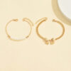2 pièces/Set Bracelet à nœud papillon et décoration de fausse perle populaire, bijoux de mode doux et mignons pour dames pour un usage quotidien ou en vacances à la plage, style simple pour la Saint-Valentin – Image 12