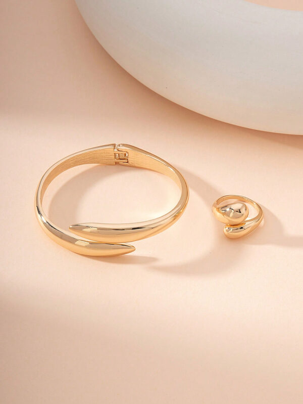 1 Bracelet En Alliage De Forme Géométrique Et Ensemble De Bague – Image 8
