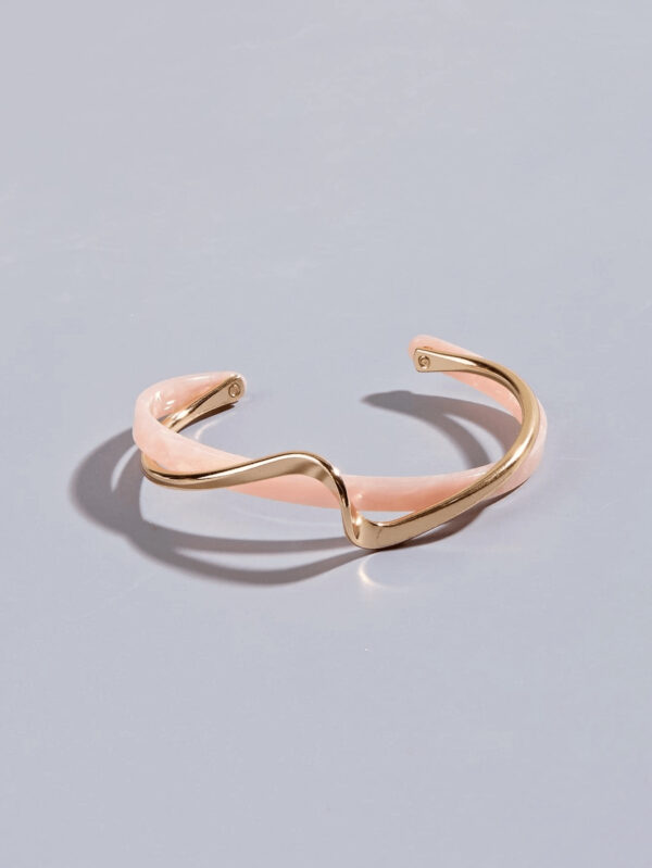 1 pièce Bracelet à vague de mode pour femmes, en acier inoxydable et résine, cadeau pour anniversaire, fête ou porter pendant les vacances – Image 10