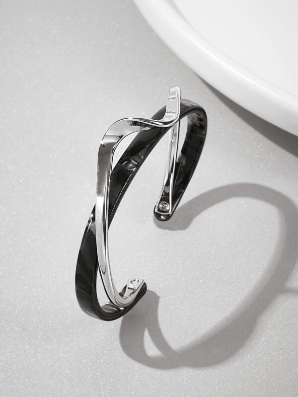 1 pièce Bracelet à vague de mode pour femmes, en acier inoxydable et résine, cadeau pour anniversaire, fête ou porter pendant les vacances – Image 21