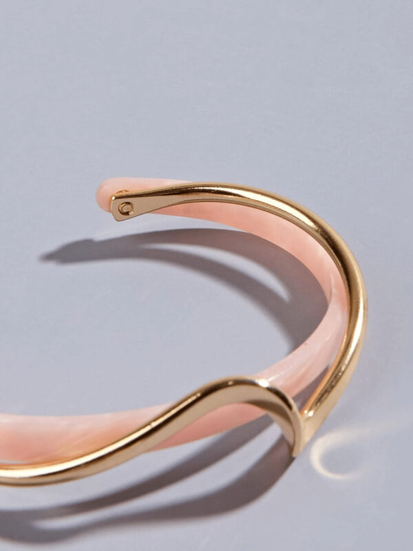 1 pièce Bracelet à vague de mode pour femmes, en acier inoxydable et résine, cadeau pour anniversaire, fête ou porter pendant les vacances – Image 24