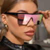 1 pièce Lunettes de soleil carrées en plastique décorées à la mode pour le port quotidien, lunettes de soleil de plage, accessoires de plage pour femmes, lunettes de soleil, lunettes de soleil – Image 2