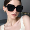 1 pièce Lunettes de soleil carrées en plastique décorées à la mode pour le port quotidien, lunettes de soleil de plage, accessoires de plage pour femmes, lunettes de soleil, lunettes de soleil – Image 4