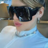 Lunettes de mode unisexes à monture surdimensionnée rétro, lunettes décoratives de couleur bonbon pour femmes, accessoires de plage pour femmes, lunettes de soleil