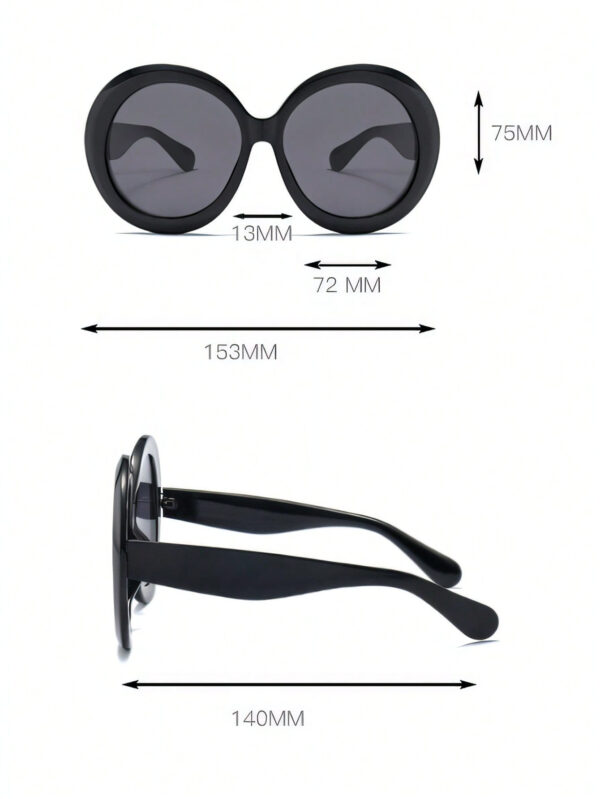 1 pièce Lunettes rondes vintage de mode femme surdimensionnées avec dégradé brun, lunettes de soleil de rue pour femme – Image 7