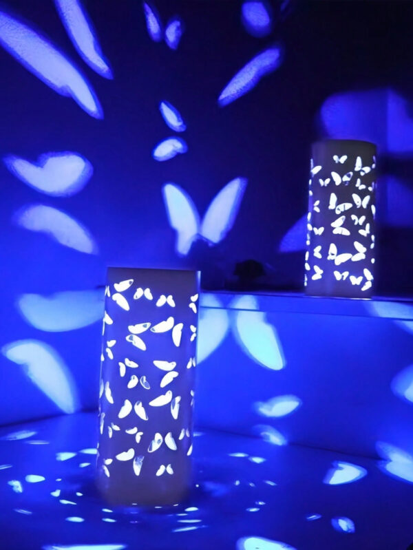 1 pièce Lampe de décor de bureau à LED RGB à télécommande alimentée par USB en matériau de bambou, lampe d'ambiance, lampe de chevet, lampe de bar, lumière d'atmosphère romantique pour couple, convient pour l'éclairage de la chambre à coucher, du salon, cadeau de vacances – Image 5
