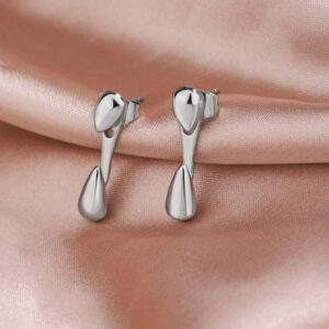 1 paire Clous D'oreilles Minimaliste Petit Brillant Larme Devant Dos