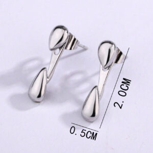 1 paire Clous D'oreilles Minimaliste Petit Brillant Larme Devant Dos